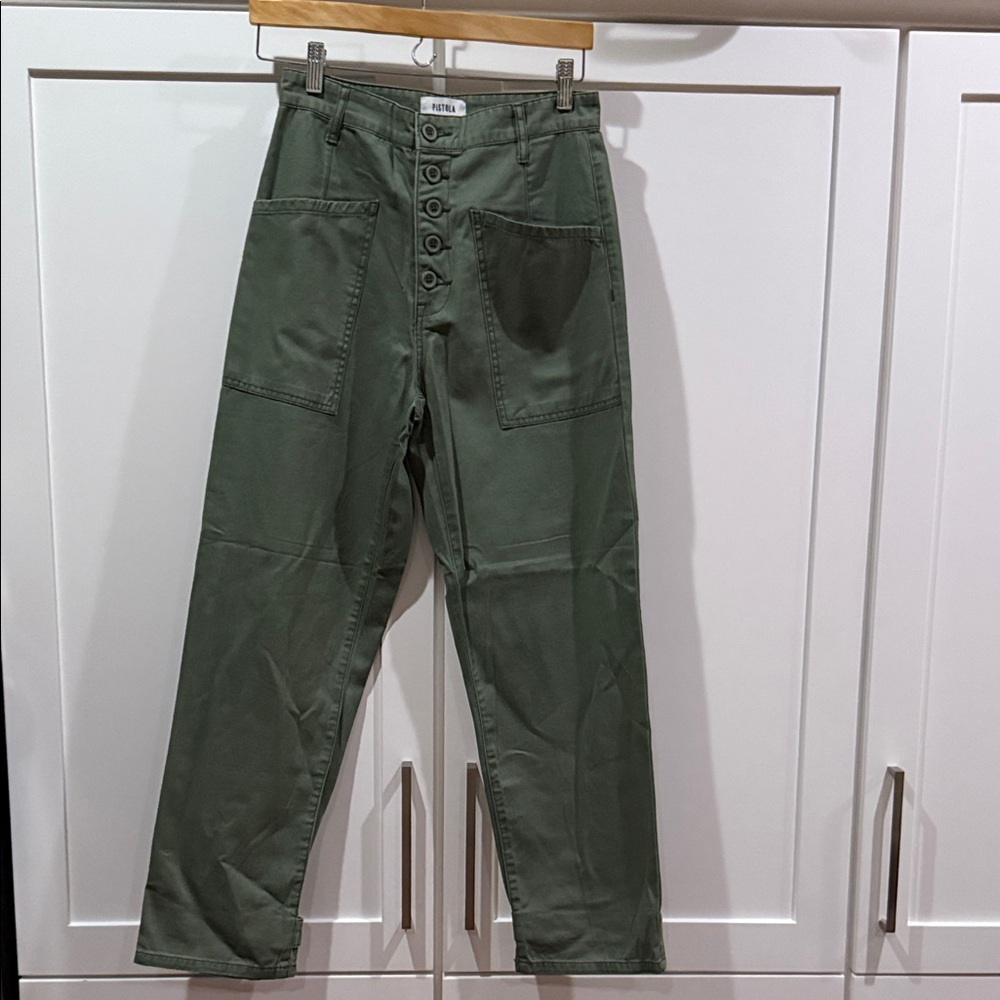 Pistola Olive Cargo Pants with Button-Fly